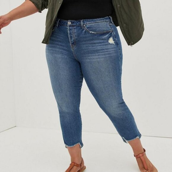 TORRID Mom Straight Vintage Stretch High-Rise Button Fly Jeans 22 new nwt - Picture 1 of 16